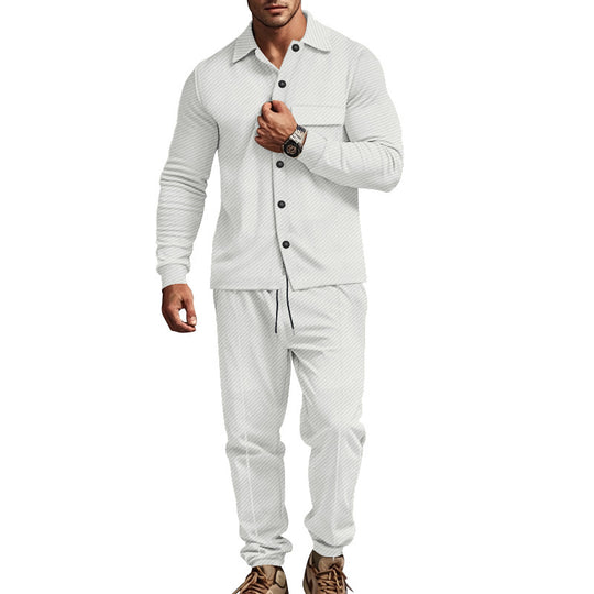 Herren modisches Zweiteiler Freizeitanzug mit strukturiertem Design EB