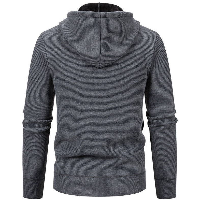 Herren moderne Kapuzenjacke mit strukturierter Oberfläche und weichem Innenfutter EB