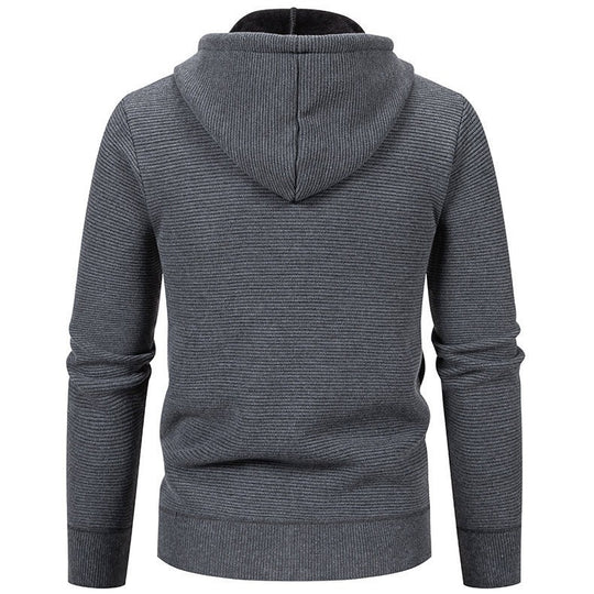 Herren moderne Kapuzenjacke mit strukturierter Oberfläche und weichem Innenfutter EB