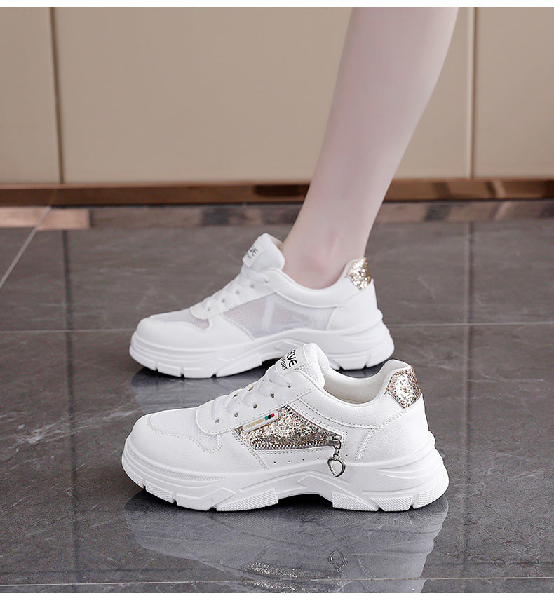 Damen modische Sneakers mit funkelndem Detail und atmungsaktivem Obermaterial EB
