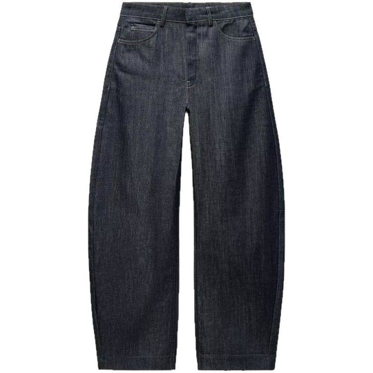 Damen Weite Denim-Hose mit hohem Bund und modischem Schnitt EB