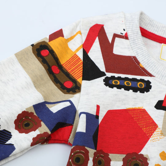 Jungen Sweatshirt mit aufregendem Baustellenmuster EB