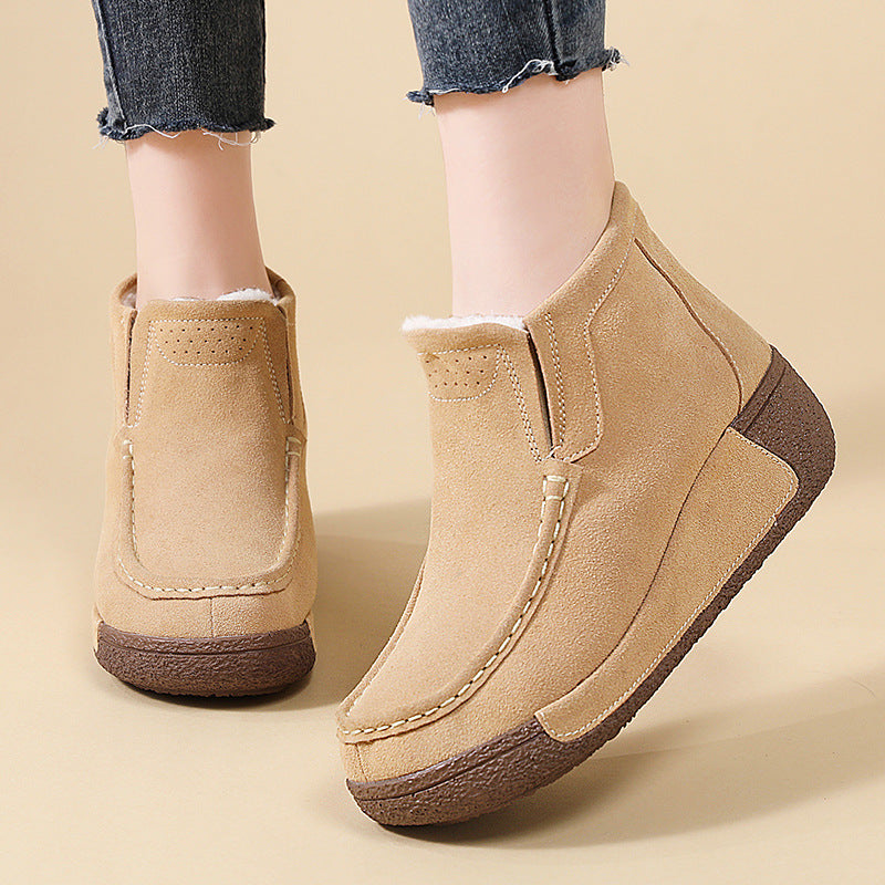 Damen Komfortable Warmgefütterte Stiefeletten mit rutschfester Sohle EB