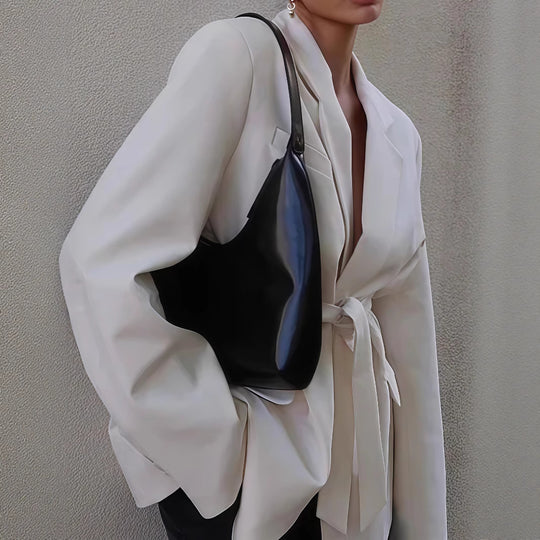 Damen Elegante Blazerjacke mit Gürtel und Taschen EB