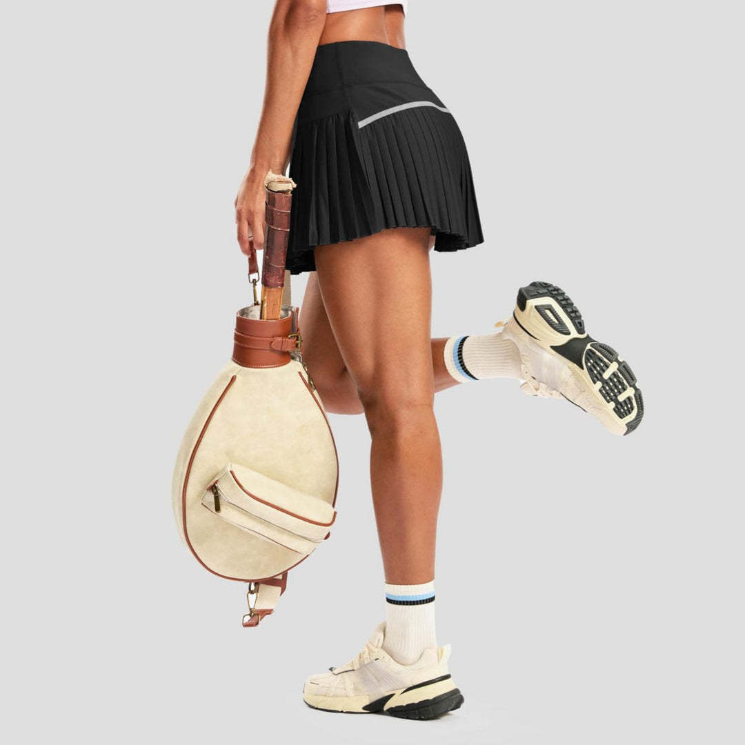 Damen Sportlicher Plisseerock mit integrierten Shorts EB