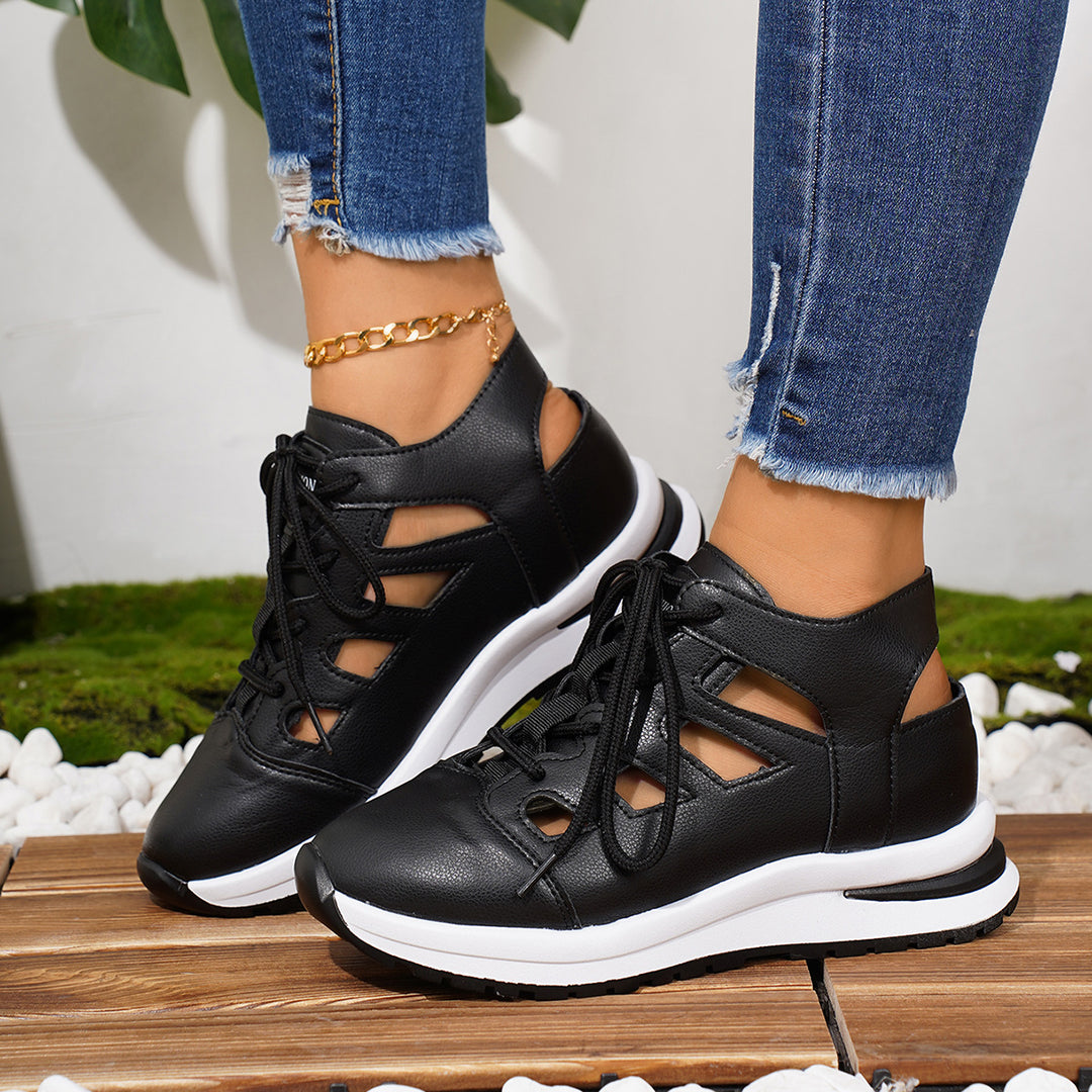 Damen Komfortable Sneaker mit atmungsaktiver Netzstruktur und elegantem Design EB