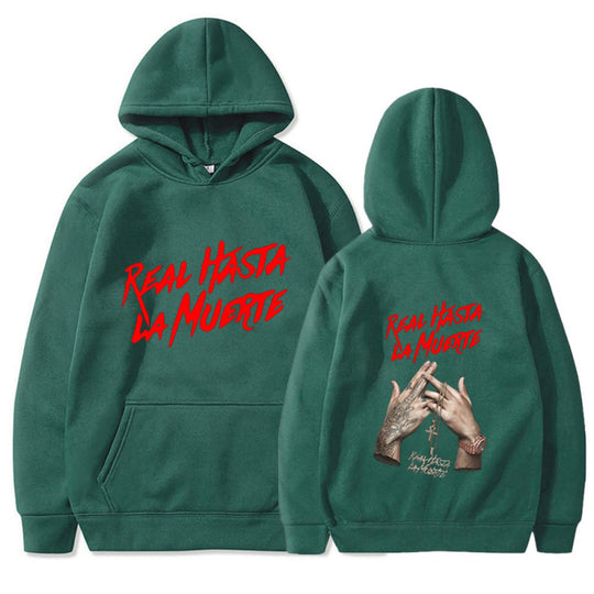Damen Kapuzensweater mit auffälligem Schriftzug in urbanem Stil EB