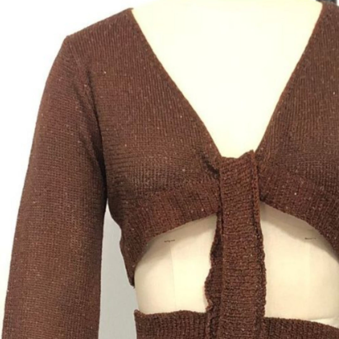 Damen Zweiteiler Strickensemble mit raffiniertem Schnitt EB