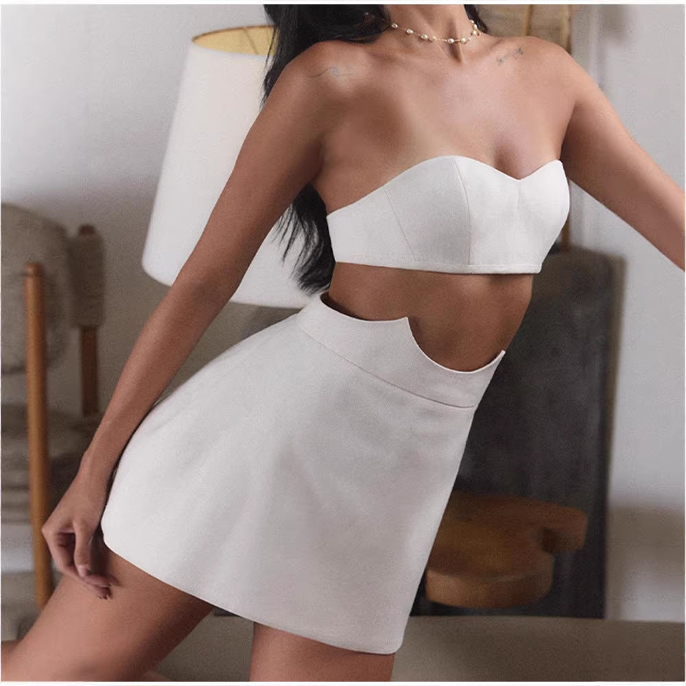 Damen Crop-Top und Rock-Set mit elegantem Design EB