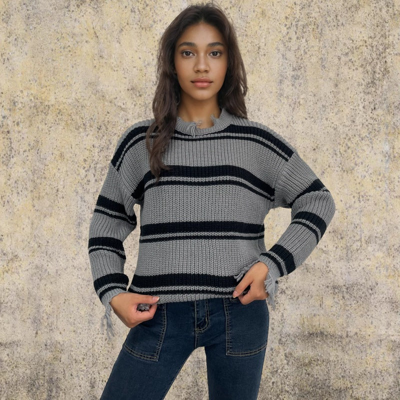 Damen Streifen Pullover EB