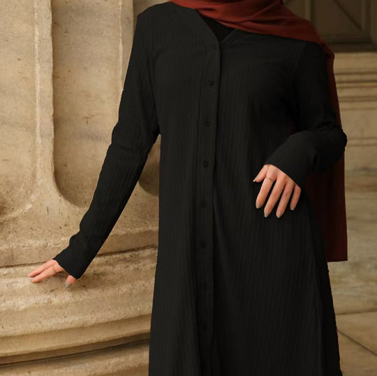 Damen Modestisches Knopf-Tunika-Set mit gerader Silhouette, langen Ärmeln und weitem Palazzo-Hosenbein EB