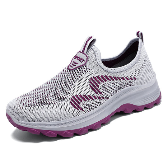 Herren nan elastischer Strick-Slip-On Trekking-Sneaker mit griffiger Profilsohle und ergonomischer Dämpfungssohle EB