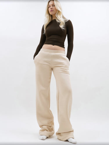 Damen Bequeme Sweatpants mit elastischem Bund und seitlichen Taschen EB