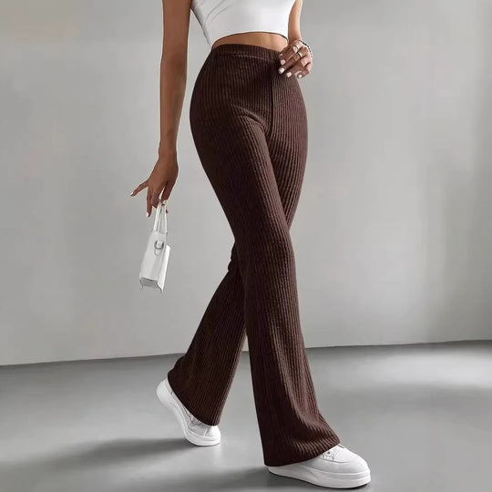 Damen Wide-Leg Ribbed-Hose EB