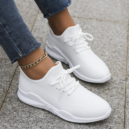 Damen Leichte Sneakers mit atmungsaktivem Obermaterial und elastischer Schnürung EB