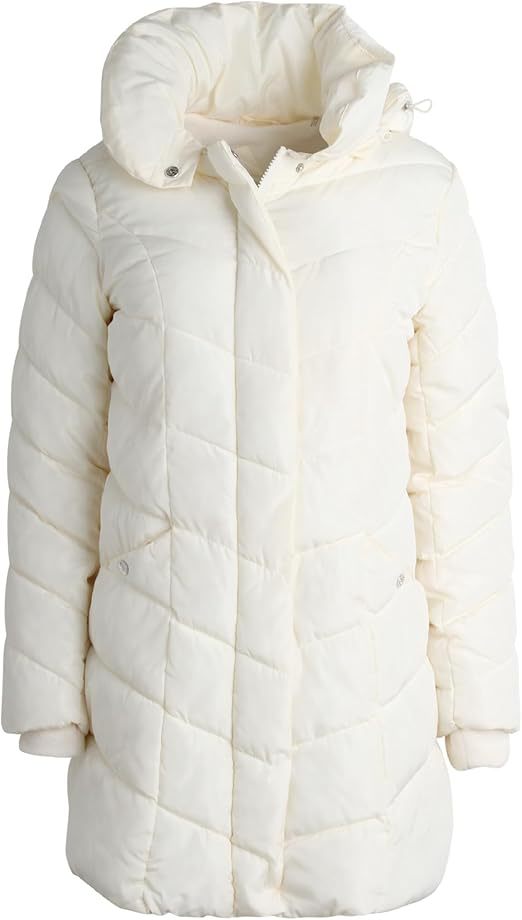Damen Langer gesteppter Winterparka mit hochgeschlossenem Kragen EB