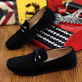 Damen weicher Veloursleder Mokassin Loafer mit geflochtener Dekorschnur und flexibler Gummisohle EB