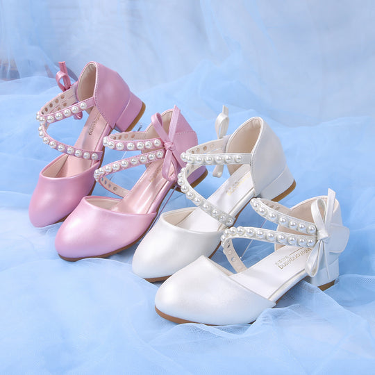 Damen elegante Ballerinas mit Perlenverzierung EB