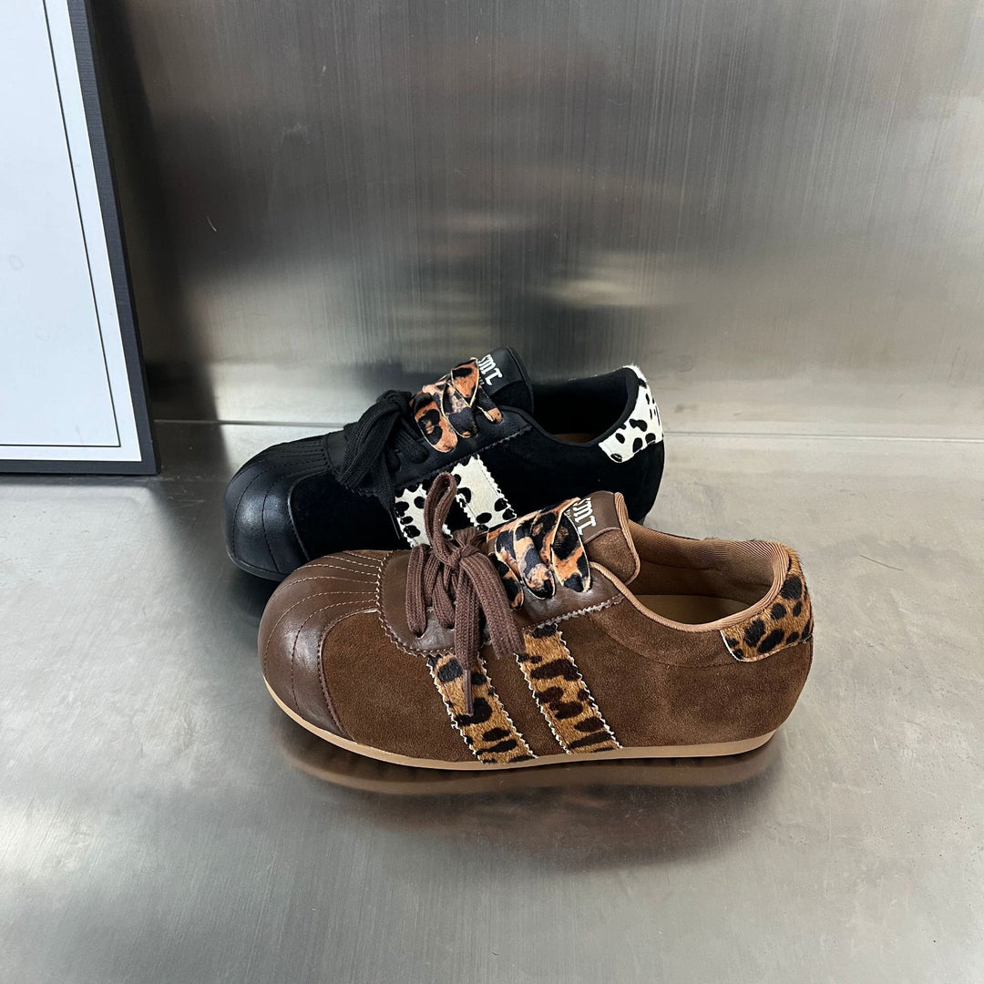 Damen Sneakers im angesagten Tierdruck-Design mit hochwertigem Wildleder und robustem Gummifußbett EB