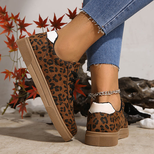 Damen Sneakers im attraktiven Leopardenmuster mit atmungsaktiver Oberflächenstruktur EB
