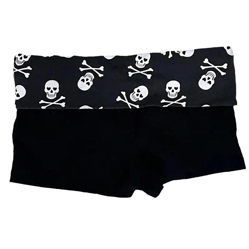 Damen Baumwoll-Boxershorts mit Totenkopf-Muster EB