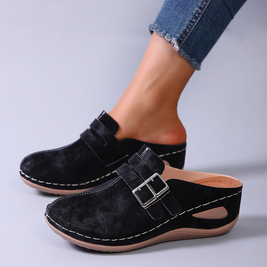 Damen Komfortable Clogs mit verstellbarem Doppelschnallenverschluss EB