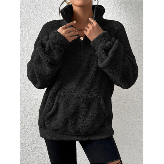 Damen Fleece-Pullover mit hohem Kragen EB
