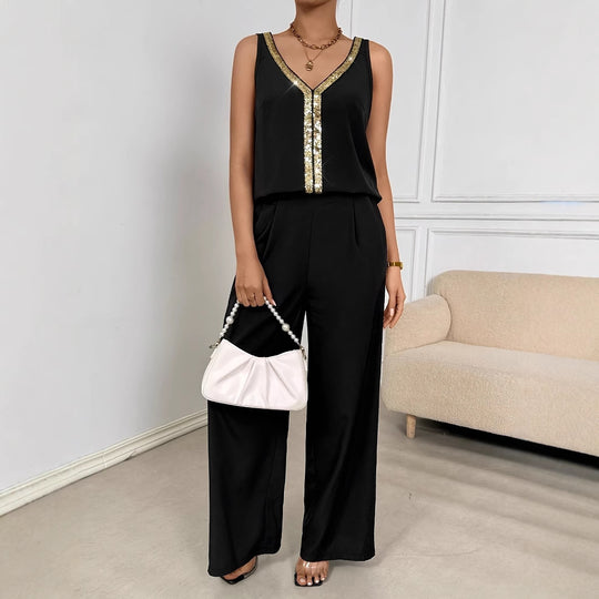 Damen elegantes und farbenfrohes Jumpsuit Set EB