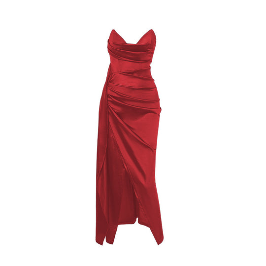 Damen figurbetontes Abendkleid mit asymmetrischem Saum und elegantem Schnitt EB