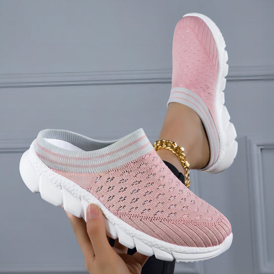 Damen Bequeme Slip-On Sneakers mit atmungsaktivem Obermaterial und rutschfester Sohle EB