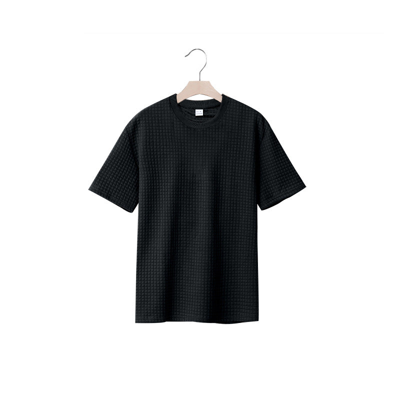Herren lässiges Rundhals-T-Shirt mit strukturiertem Gewebe EB