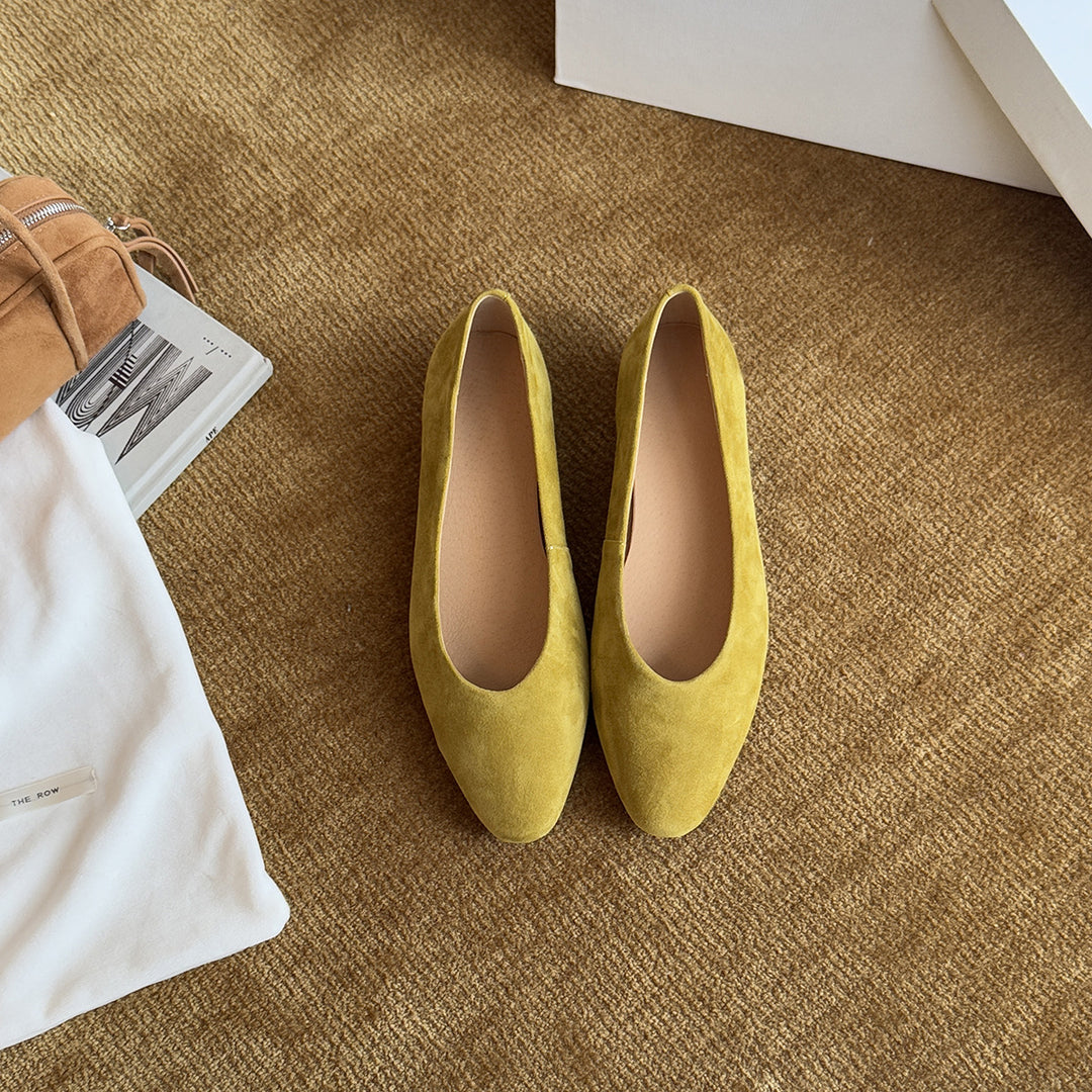 Damen Ballerinas aus hochwertigem Wildleder mit elegantem Schnitt und komfortabel gepolsterter Innensohle EB