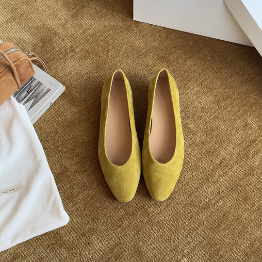 Damen Ballerinas aus hochwertigem Wildleder mit elegantem Schnitt und komfortabel gepolsterter Innensohle EB