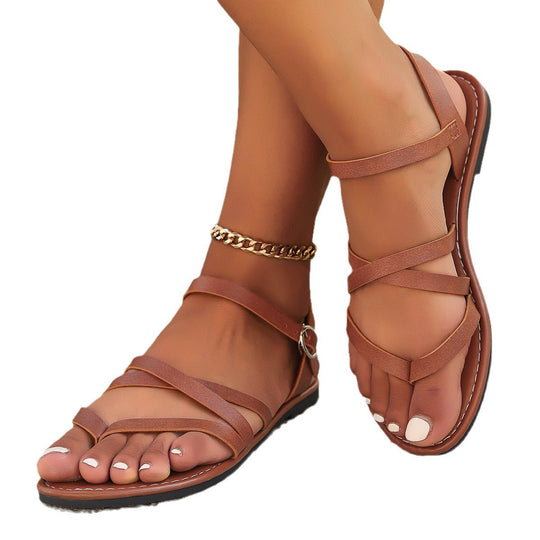 Damen Riemchen-Sandalen mit verstellbaren Riemen und komfortabler Sohle EB