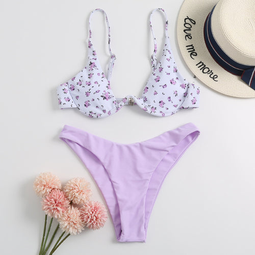 Damen Cup-Bikini-Set mit floralem Design EB
