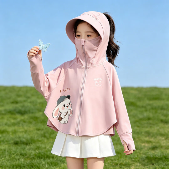 Damen UV-Schutzjacke mit Kapuze und leichtem Baumwollmaterial EB
