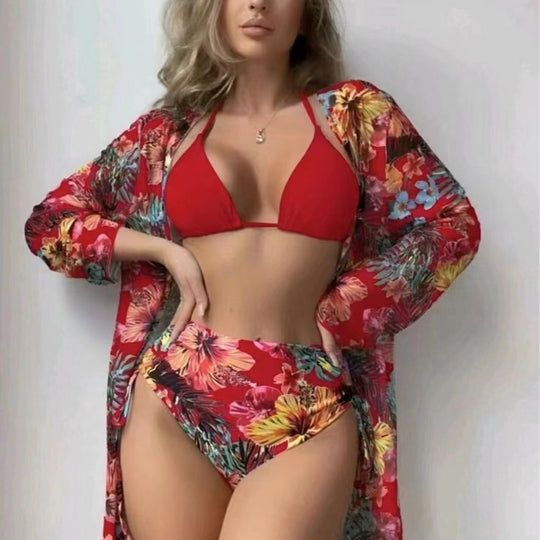 Damen modisches Bade-Set mit stylischem Kimono EB