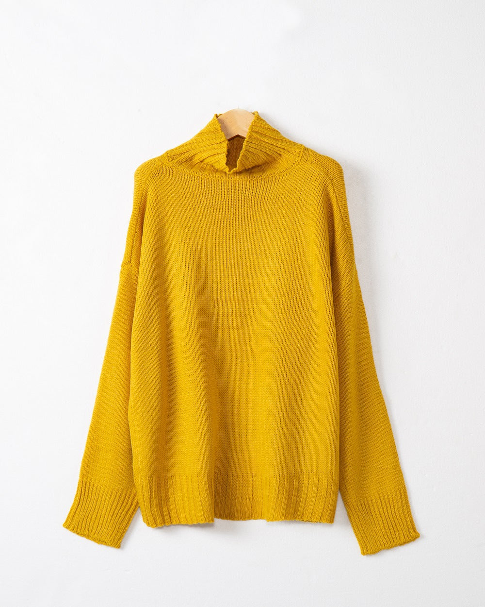 Damen hochgeschlossener Strickpullover mit strukturiertem Design EB