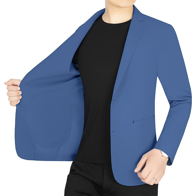 Herren Slim-Fit Jersey-Blazer ohne Innenfutter mit Stretchkomfort für Reise und Business EB