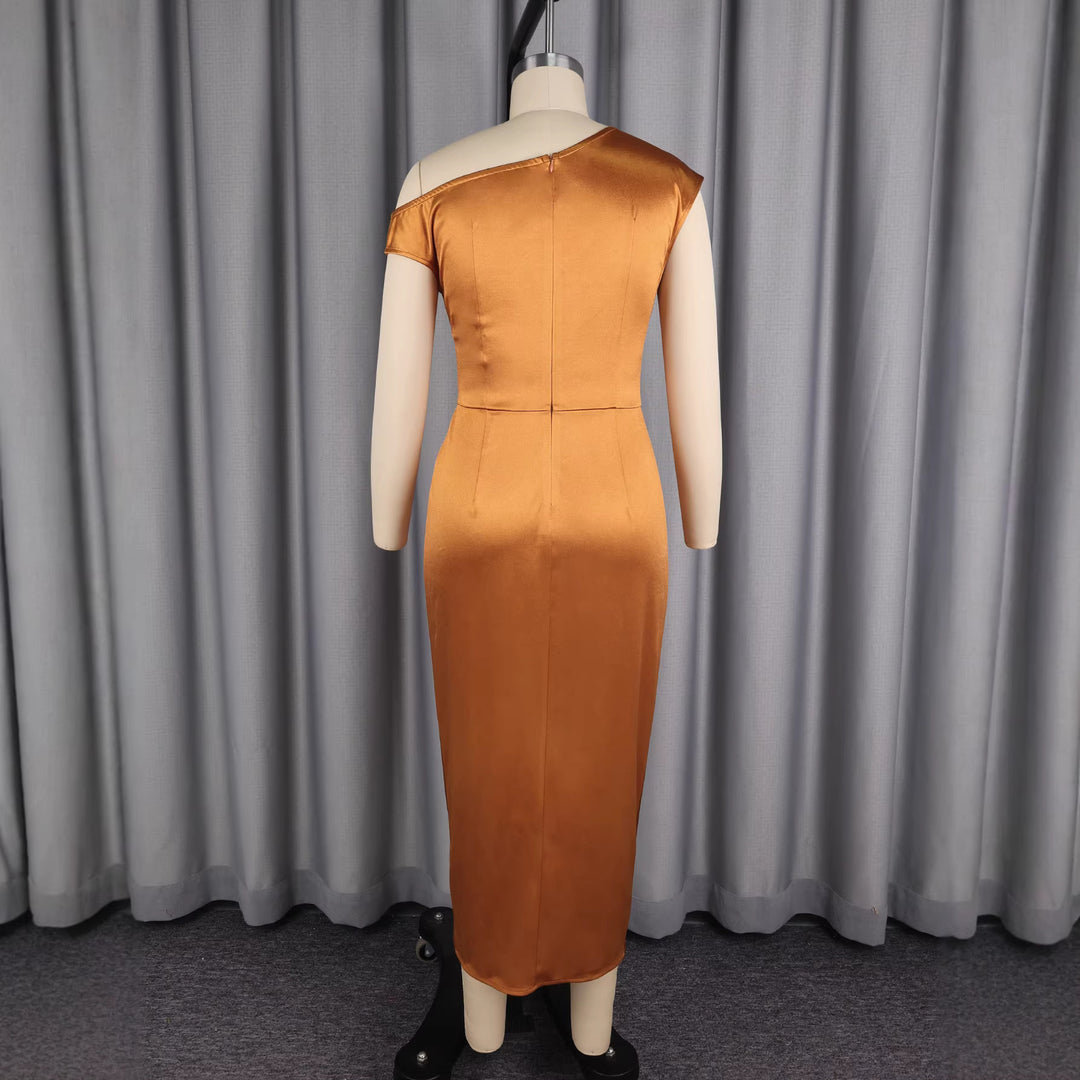Damen Elegantes Wickelkleid mit 3D-Blütenapplikation EB