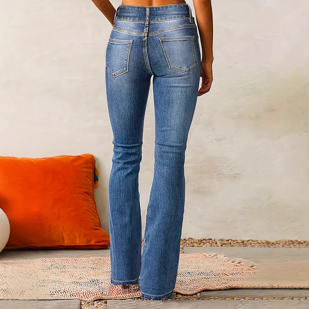Damen Flared Jeans mit hohem Bund und flexibler Passform EB