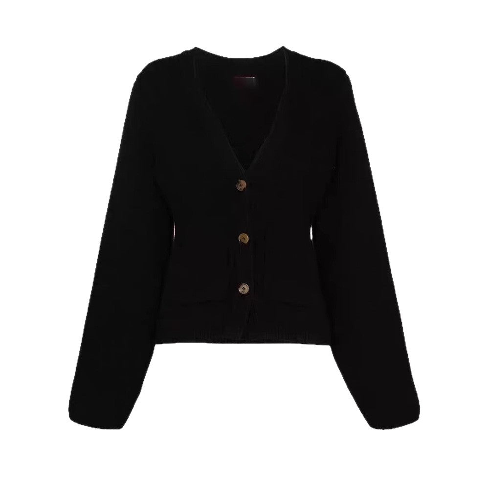 Damen Strickjacke mit weitem Schnitt und dekorativen Knöpfen EB