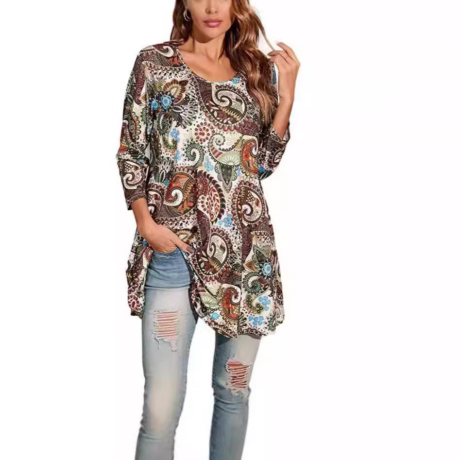 Damen Tunika mit einzigartigem Mandala-Druck EB