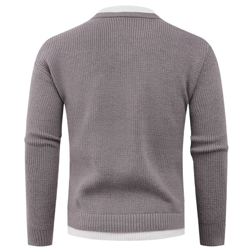 Herren Strickpullover mit V-Ausschnitt und feiner Struktur EB