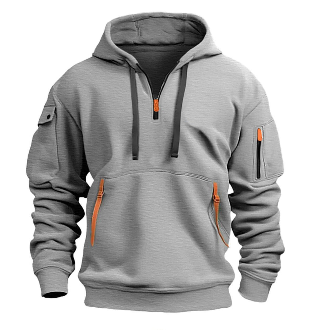 Herren funktionaler Kapuzenpullover mit modischen Reißverschlusstaschen EB
