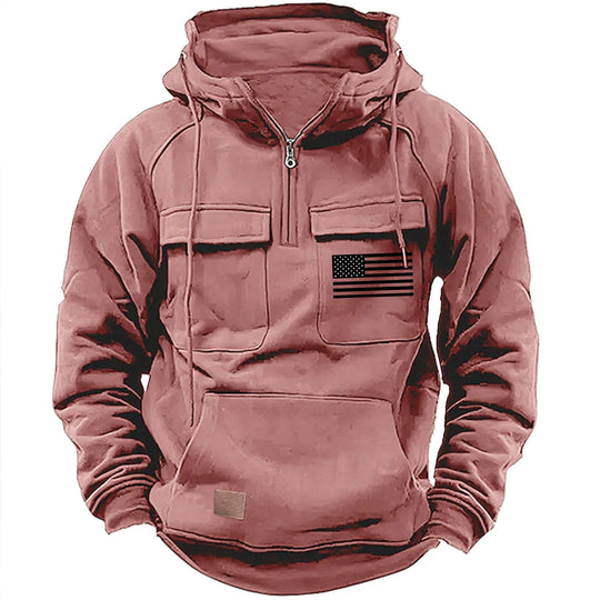 Herren praktische Kapuzenpullover mit zahlreichen Taschen EB