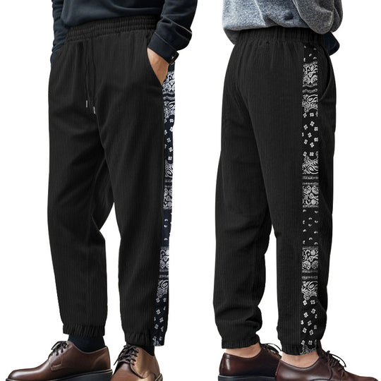Herren Freizeit-Hose mit elastischem Bund und stylischem Bandana-Design EB