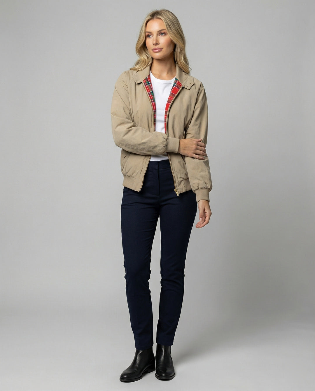 Jacke Khaki Stehkragen Workwear Baseball Uniform Herbst