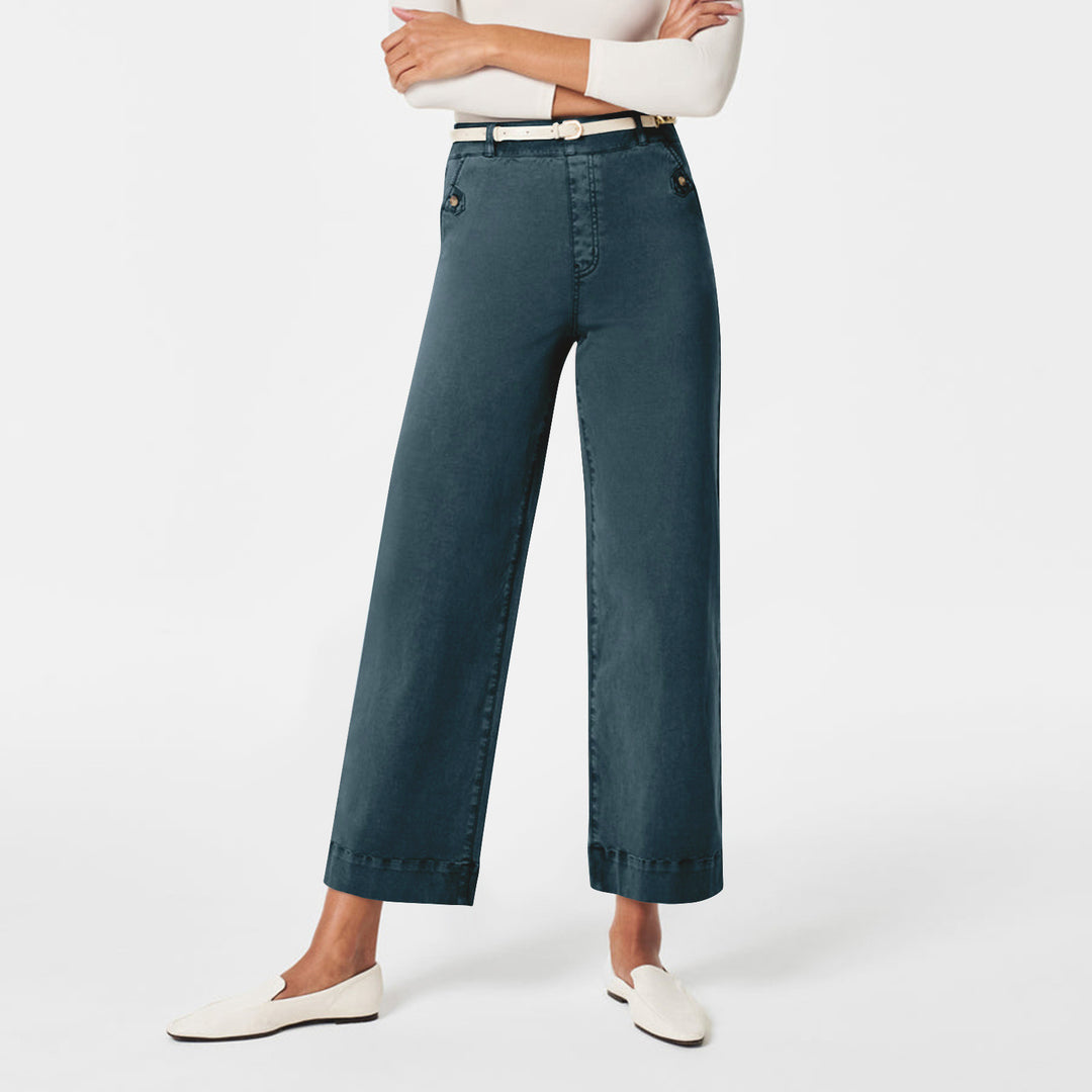 Damen Weitgeschnittene Stoffhose mit eleganten Details EB