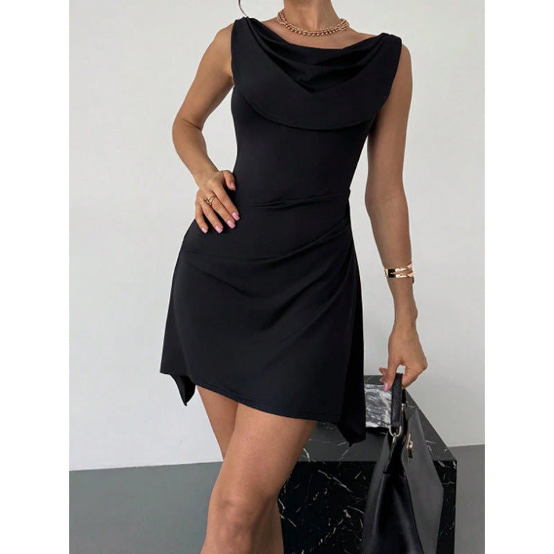 Damen Elegantes Wickelkleid mit fließendem Schnitt und tiefem Ausschnitt EB